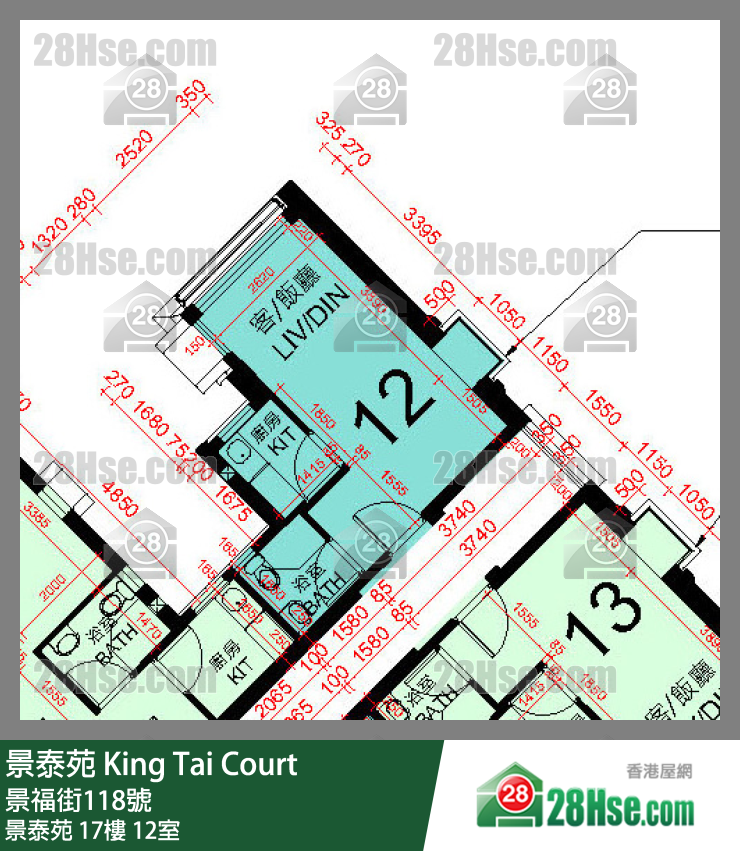 景泰苑 景泰苑17樓 12室 平面圖