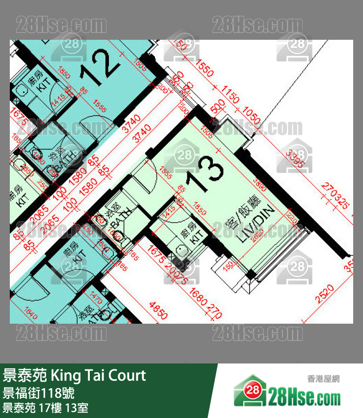 景泰苑 景泰苑17樓 13室 平面圖