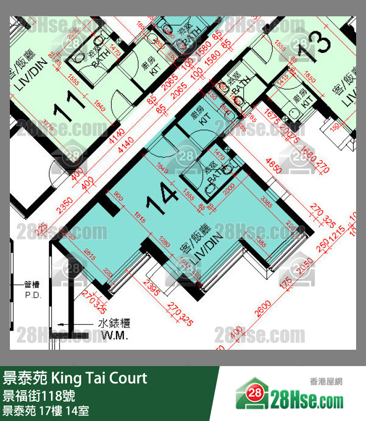 景泰苑 景泰苑17樓 14室 平面圖