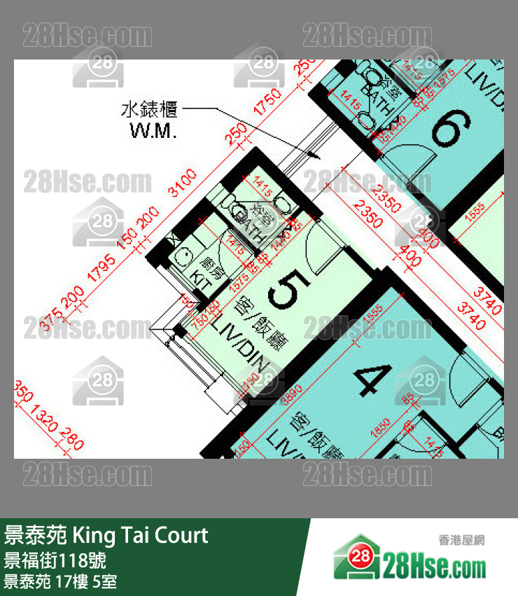 景泰苑 景泰苑17樓 5室 平面圖