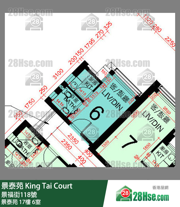 景泰苑 景泰苑 17樓 6室 平面圖