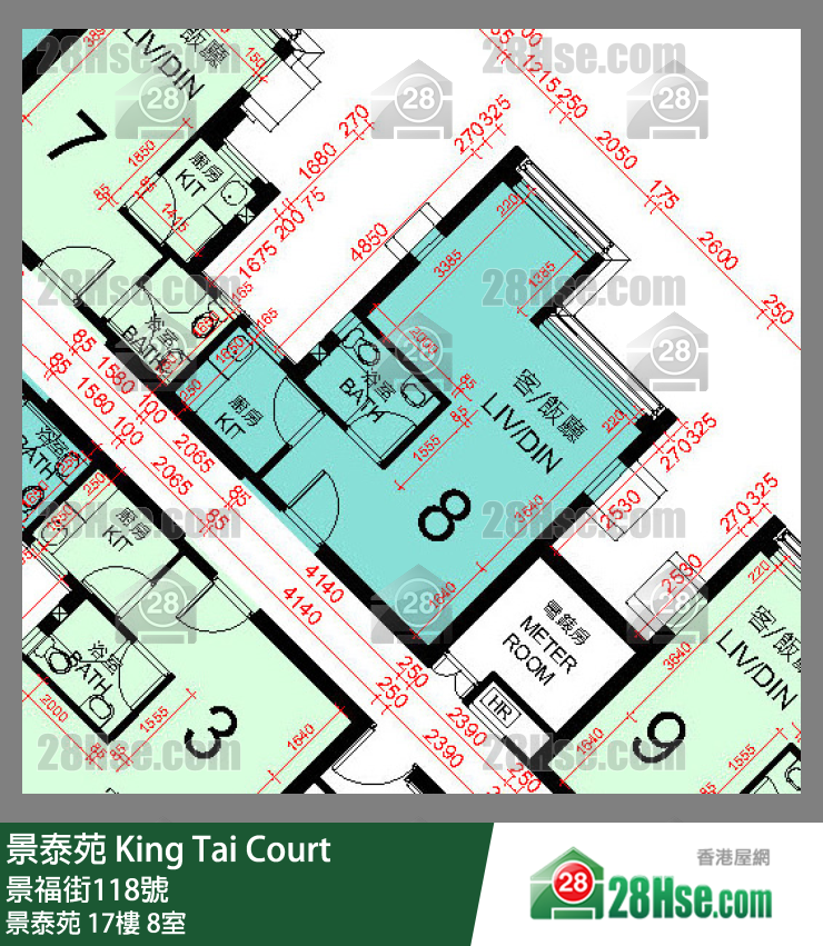 景泰苑 景泰苑 17樓 8室 平面圖