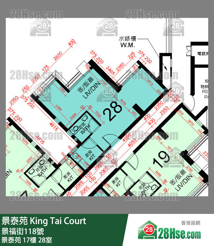 景泰苑 景泰苑17樓 28室 平面圖