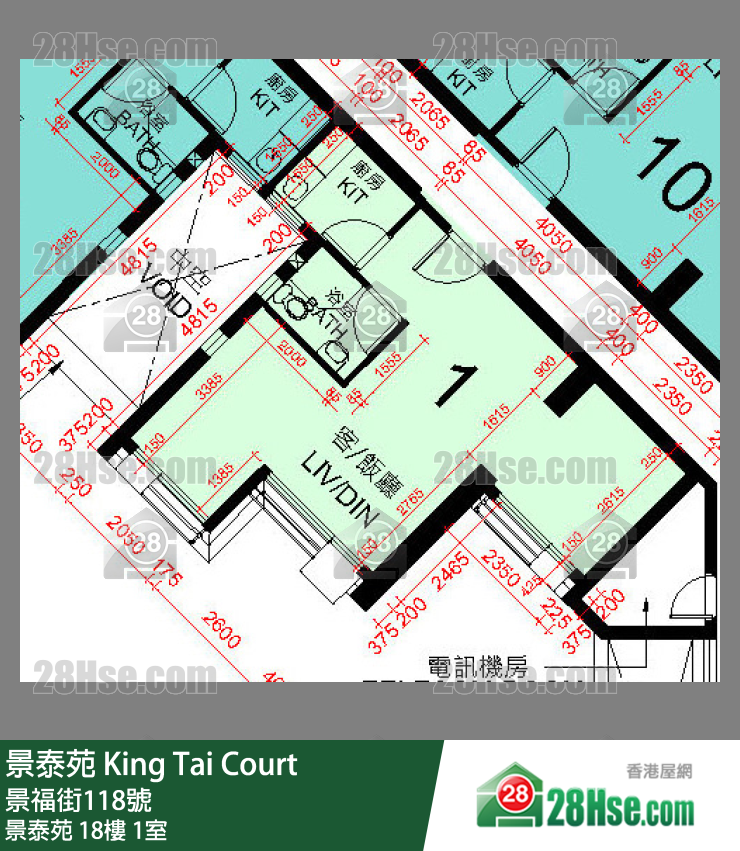 景泰苑 景泰苑18樓 1室 平面圖