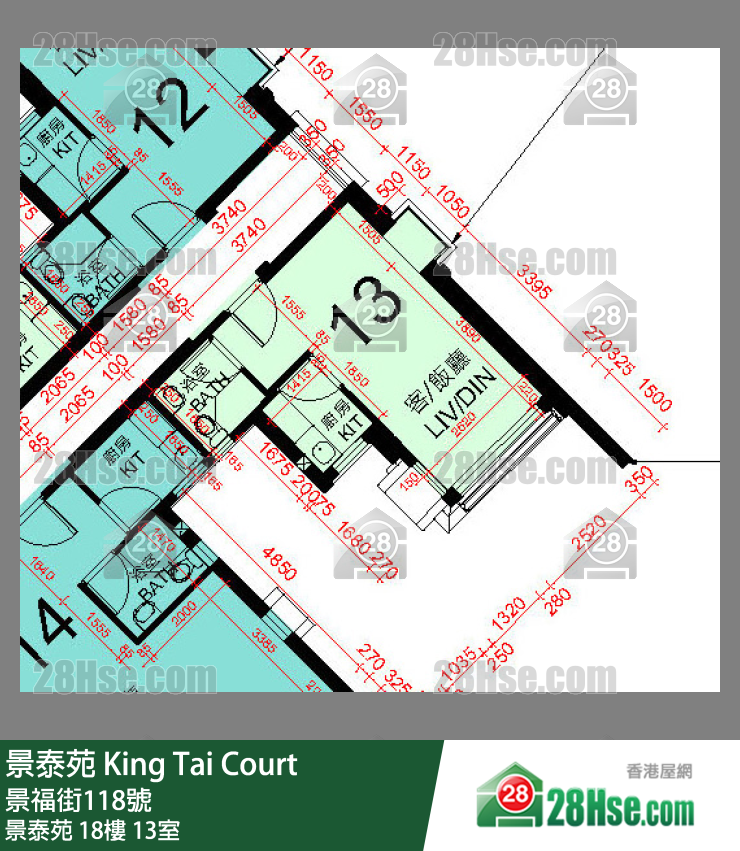 景泰苑 景泰苑18樓 13室 平面圖