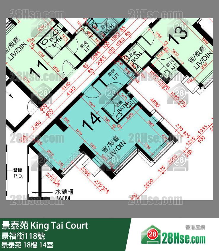 景泰苑 景泰苑18樓 14室 平面圖