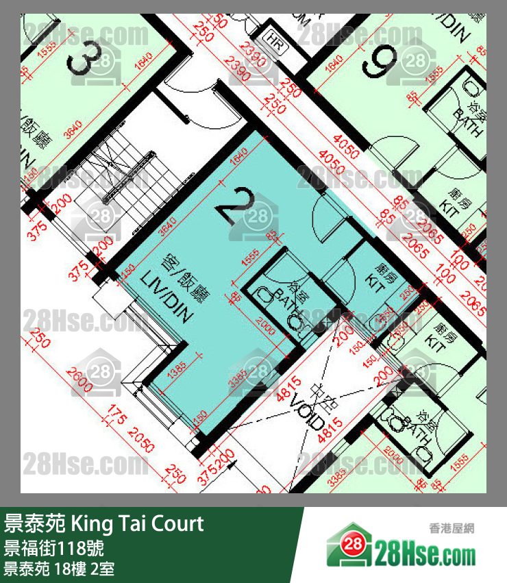 景泰苑 景泰苑18樓 2室 平面圖