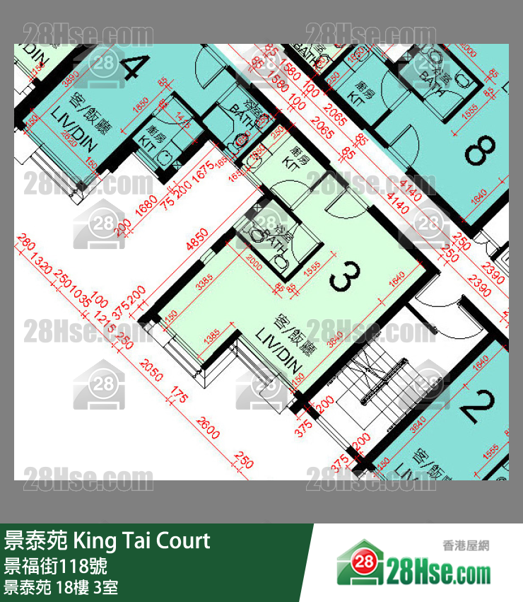 景泰苑 景泰苑18樓 3室 平面圖