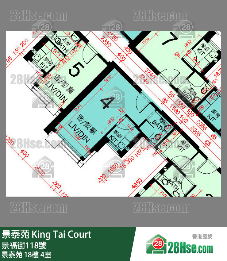 景泰苑 景泰苑18樓 4室 平面圖