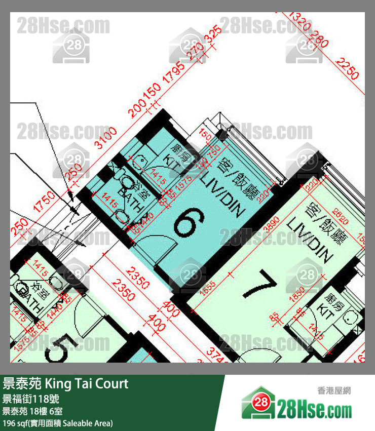 景泰苑 景泰苑 18樓 6室 平面圖