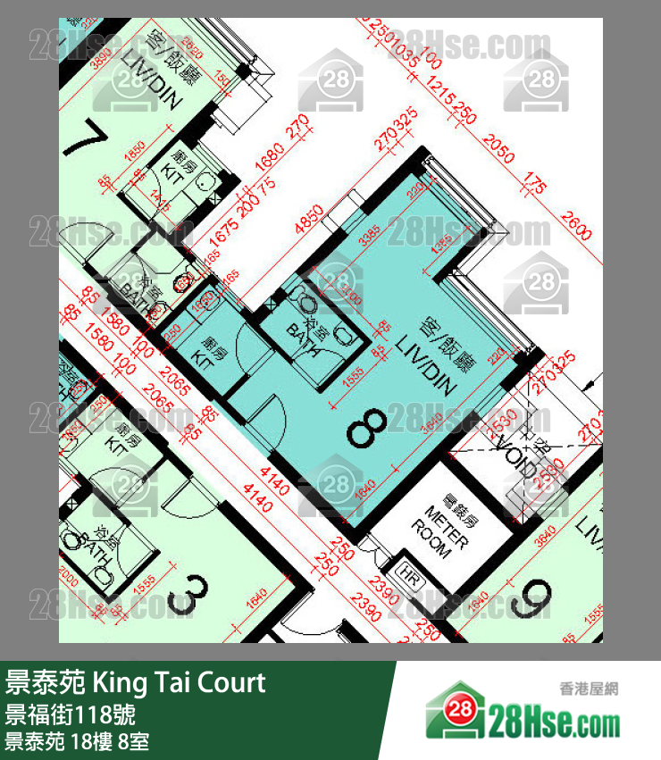 景泰苑 景泰苑18樓 8室 平面圖