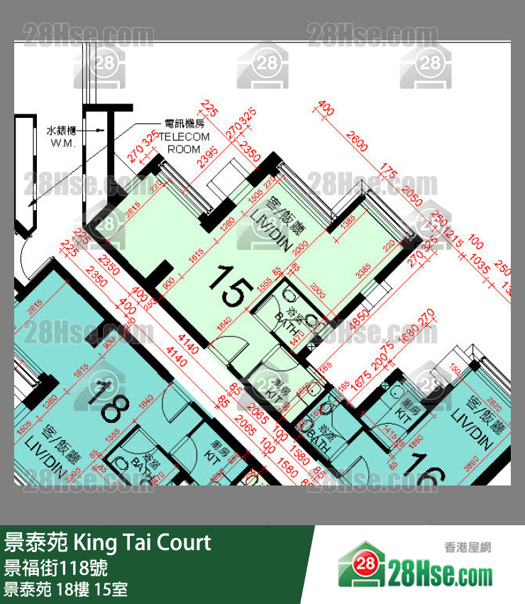 景泰苑 景泰苑18樓 15室 平面圖