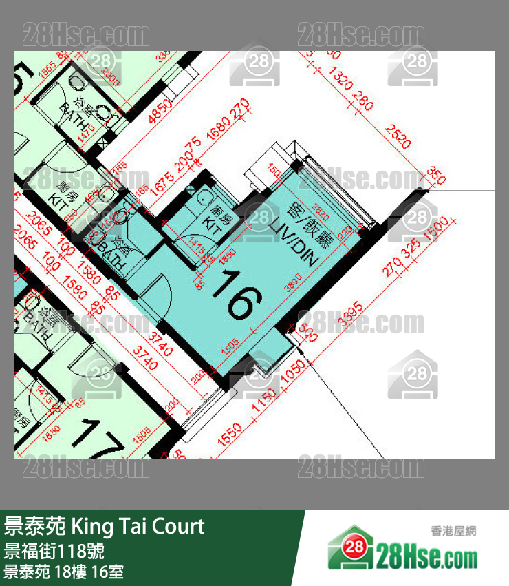 景泰苑 景泰苑18樓 16室 平面圖