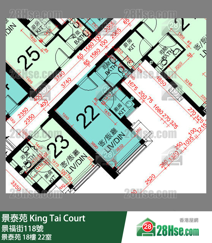 景泰苑 景泰苑 18樓 22室 平面圖