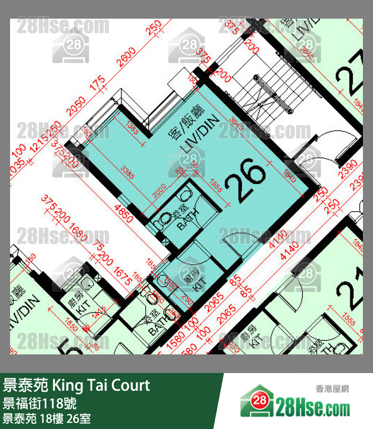 景泰苑 景泰苑18樓 26室 平面圖