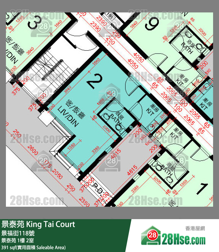 景泰苑 景泰苑 1樓 2室 平面圖