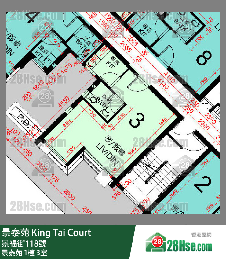 景泰苑 景泰苑1樓 3室 平面圖