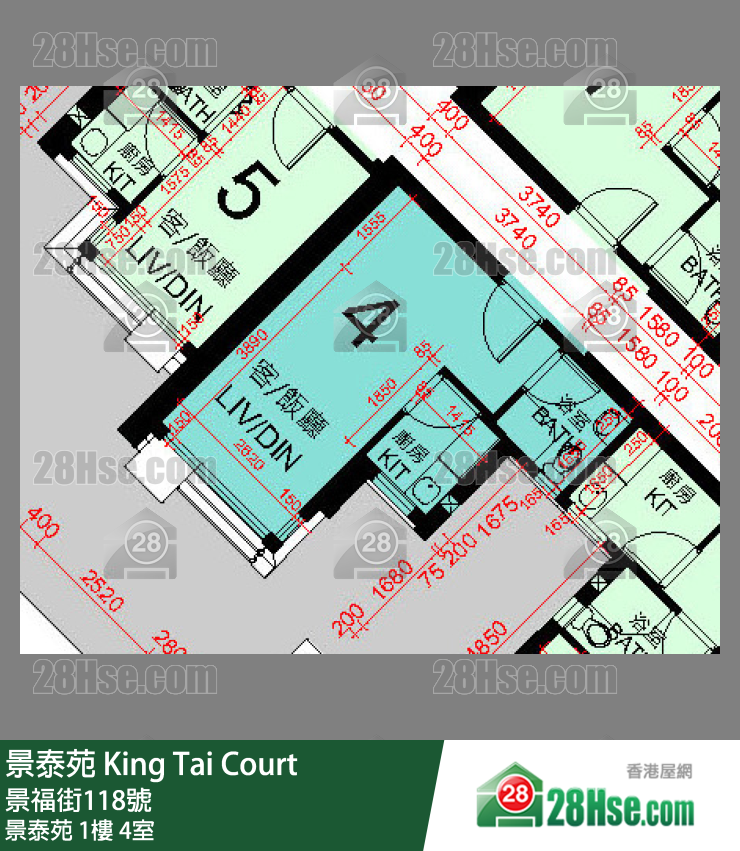 景泰苑 景泰苑1樓 4室 平面圖