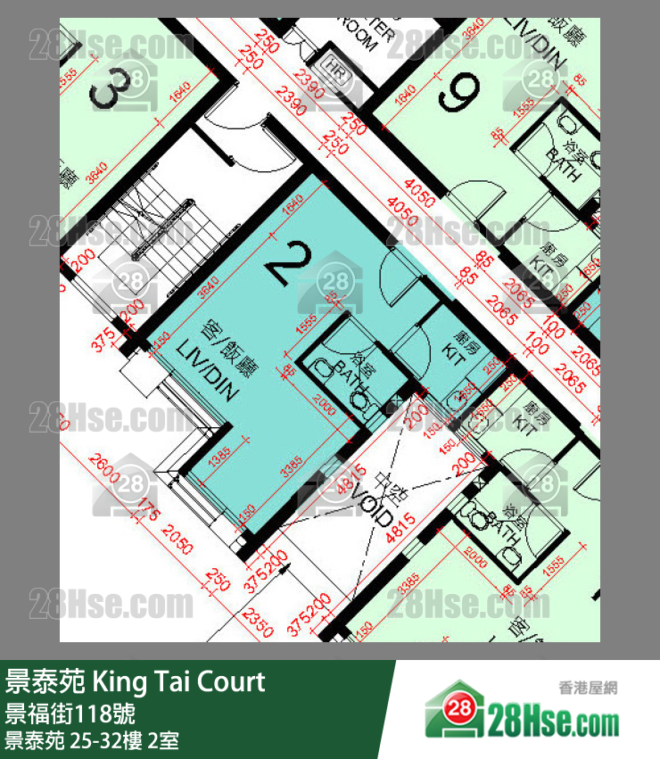 景泰苑 景泰苑27樓 2室 平面圖
