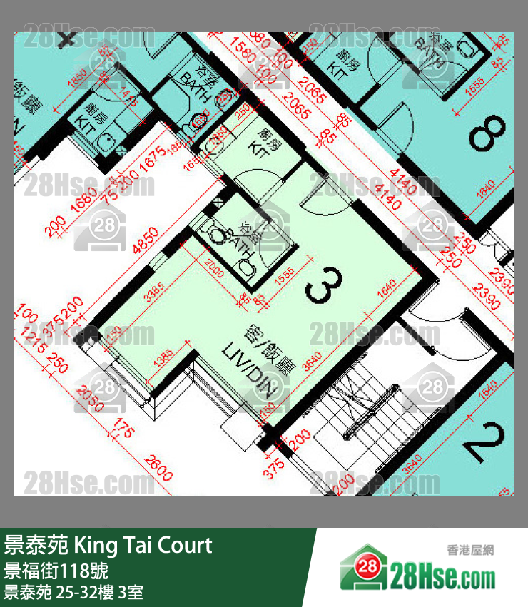 景泰苑 景泰苑31樓 3室 平面圖