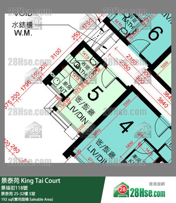 景泰苑 景泰苑29樓 5室 平面圖