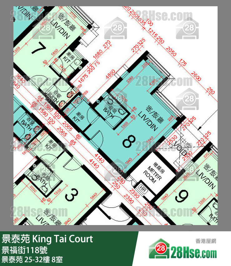 景泰苑 景泰苑27樓 8室 平面圖