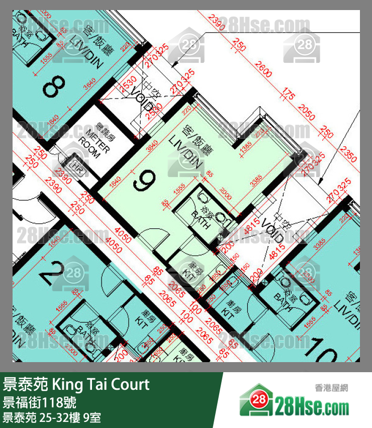 景泰苑 景泰苑30樓 9室 平面圖