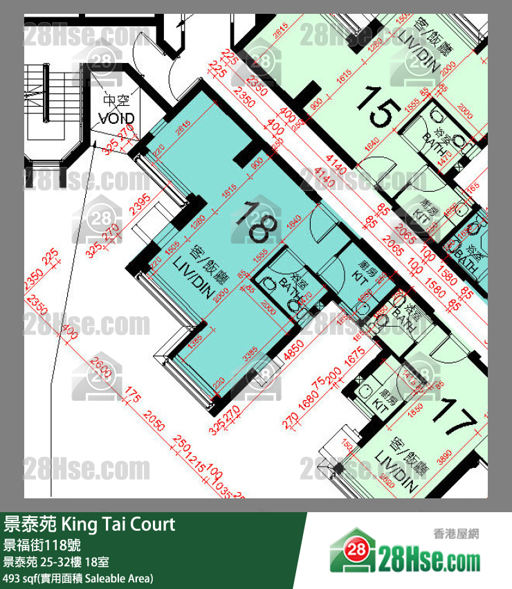 景泰苑 景泰苑30樓 18室 平面圖