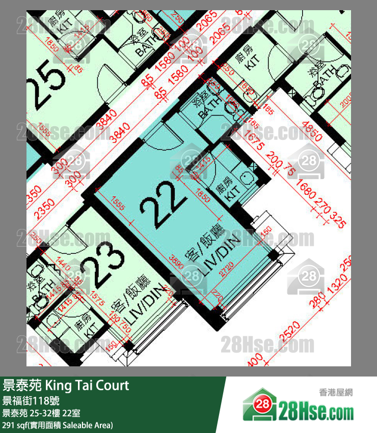 景泰苑 景泰苑25樓 22室 平面圖