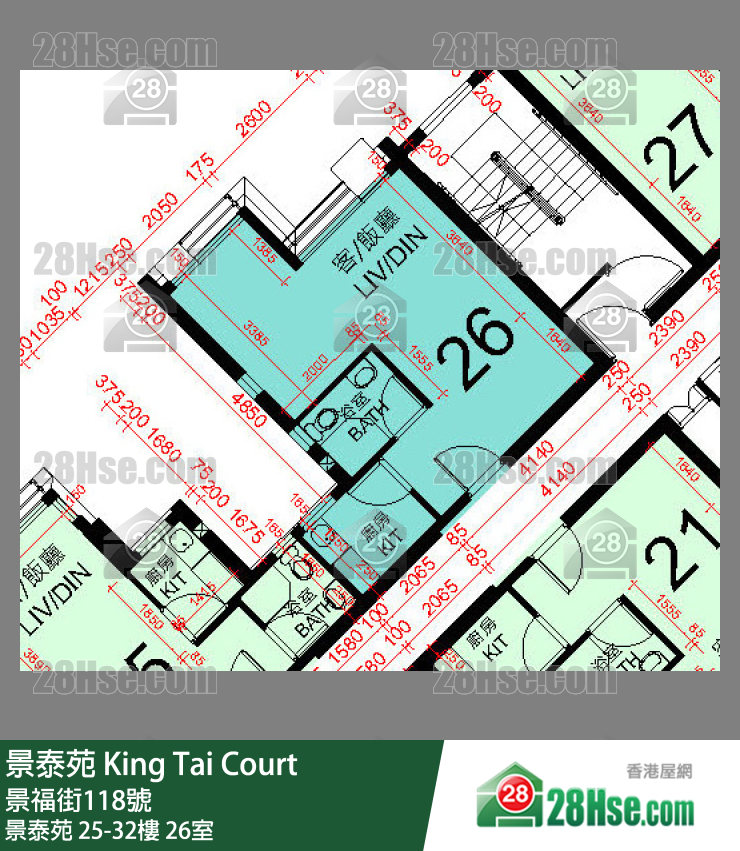 景泰苑 景泰苑30樓 26室 平面圖