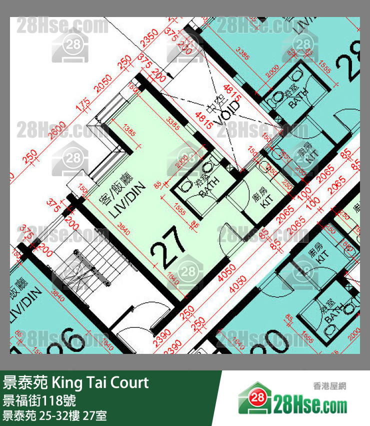 景泰苑 景泰苑 28樓 27室 平面圖