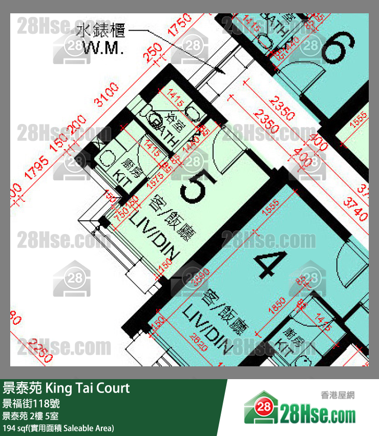 景泰苑 景泰苑 2樓 5室 平面圖