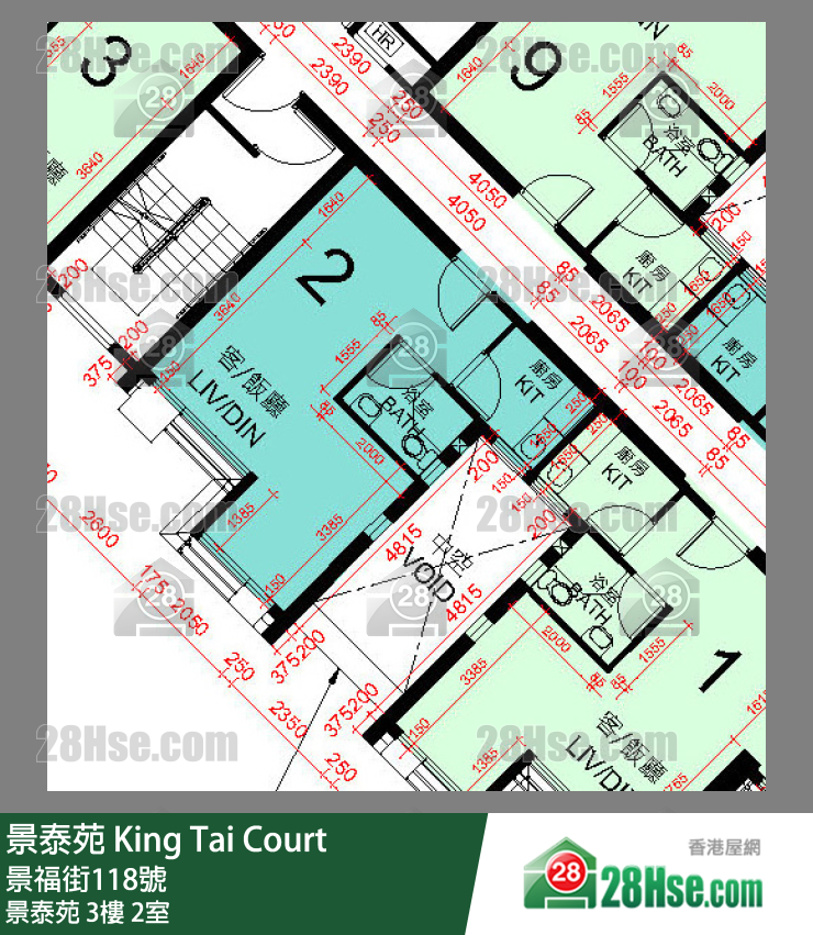 景泰苑 景泰苑3樓 2室 平面圖