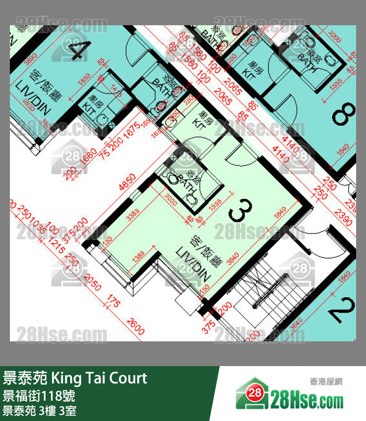 景泰苑 景泰苑3樓 3室 平面圖