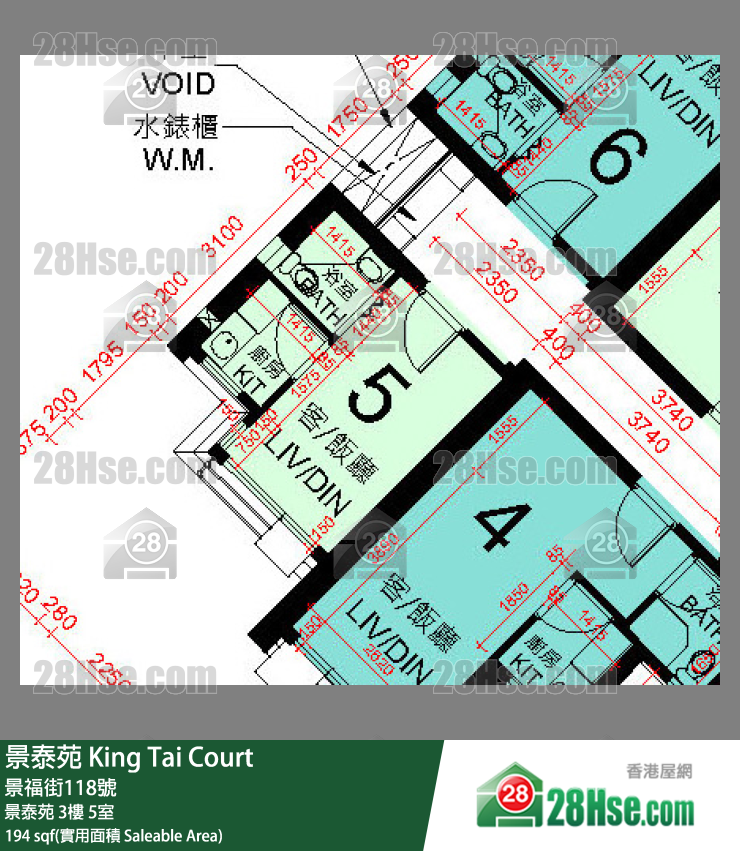 景泰苑 景泰苑 3樓 5室 平面圖