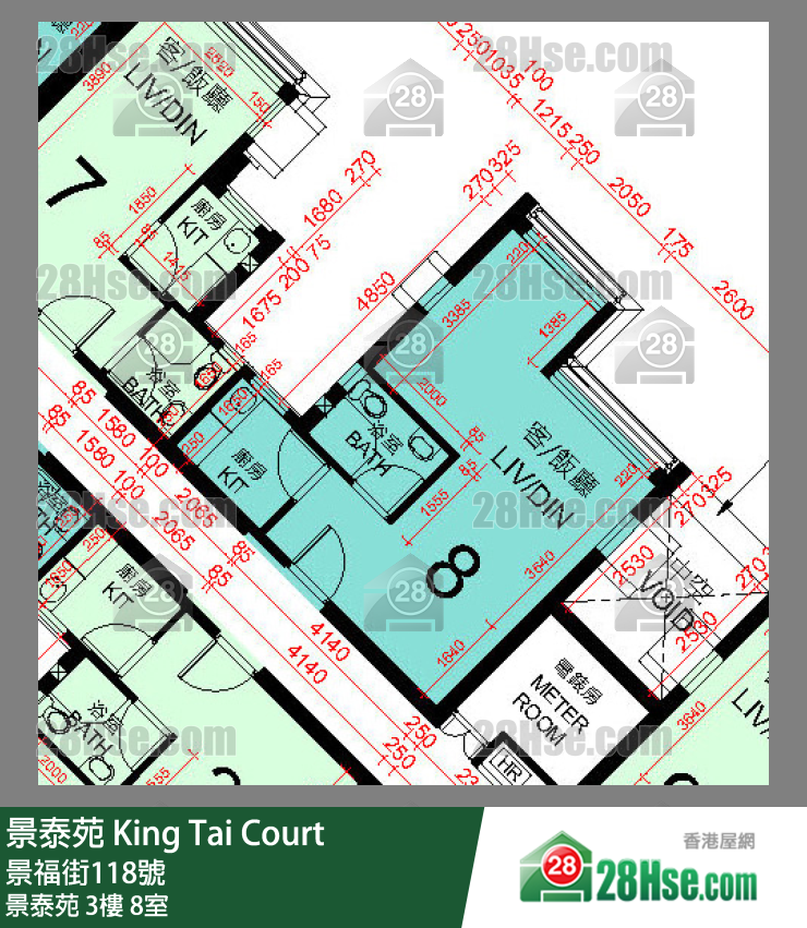 景泰苑 景泰苑3樓 8室 平面圖