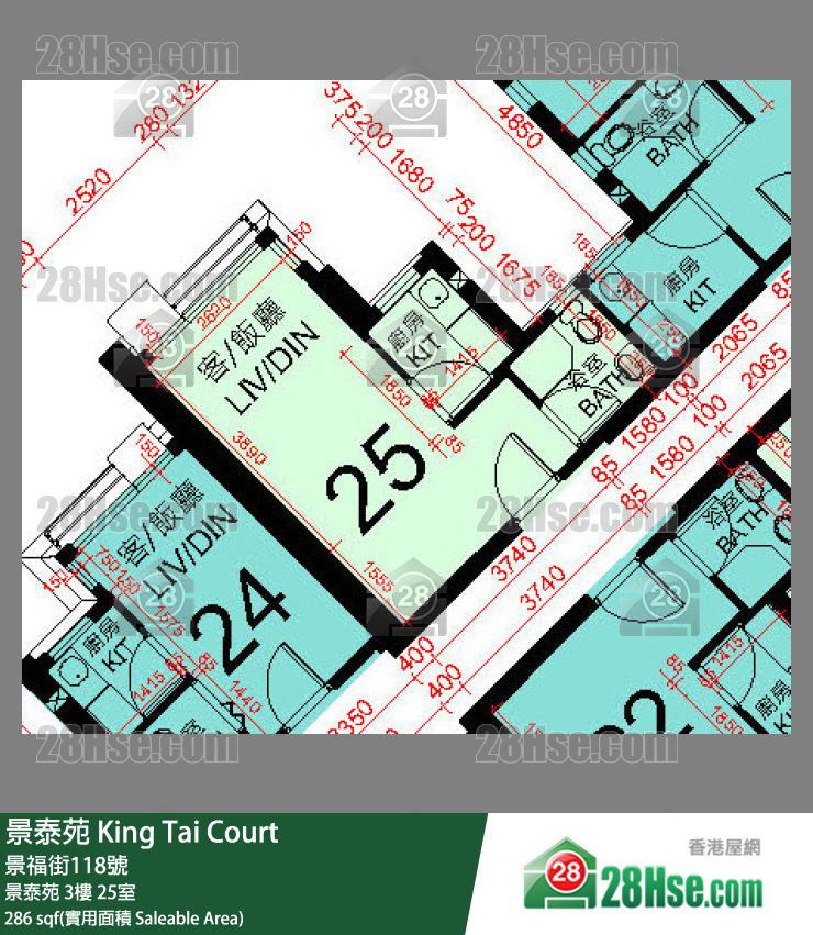 景泰苑 景泰苑 3樓 25室 平面圖