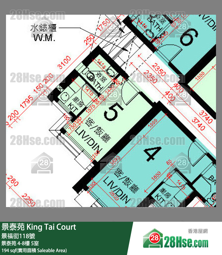 景泰苑 景泰苑4樓 5室 平面圖