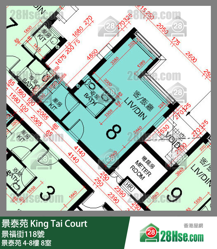 景泰苑 景泰苑4樓 8室 平面圖