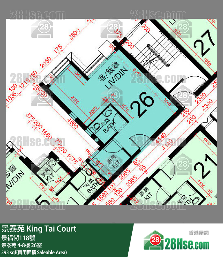 景泰苑 景泰苑4樓 26室 平面圖