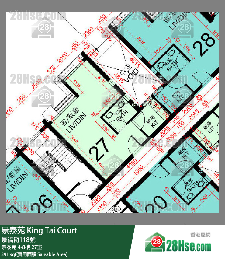 景泰苑 景泰苑4樓 27室 平面圖