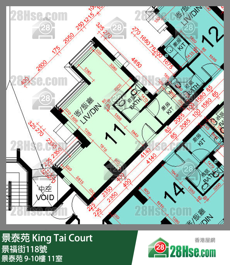 景泰苑 景泰苑10樓 11室 平面圖