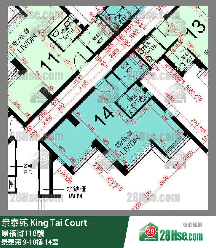 景泰苑 景泰苑9樓 14室 平面圖