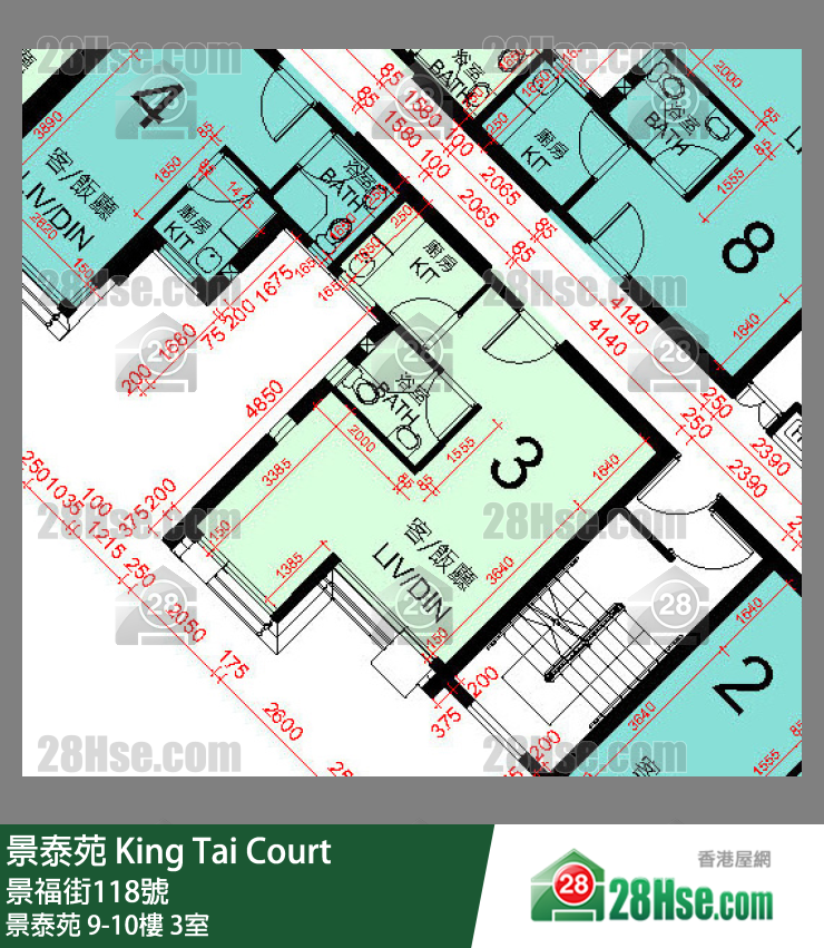 景泰苑 景泰苑9樓 3室 平面圖