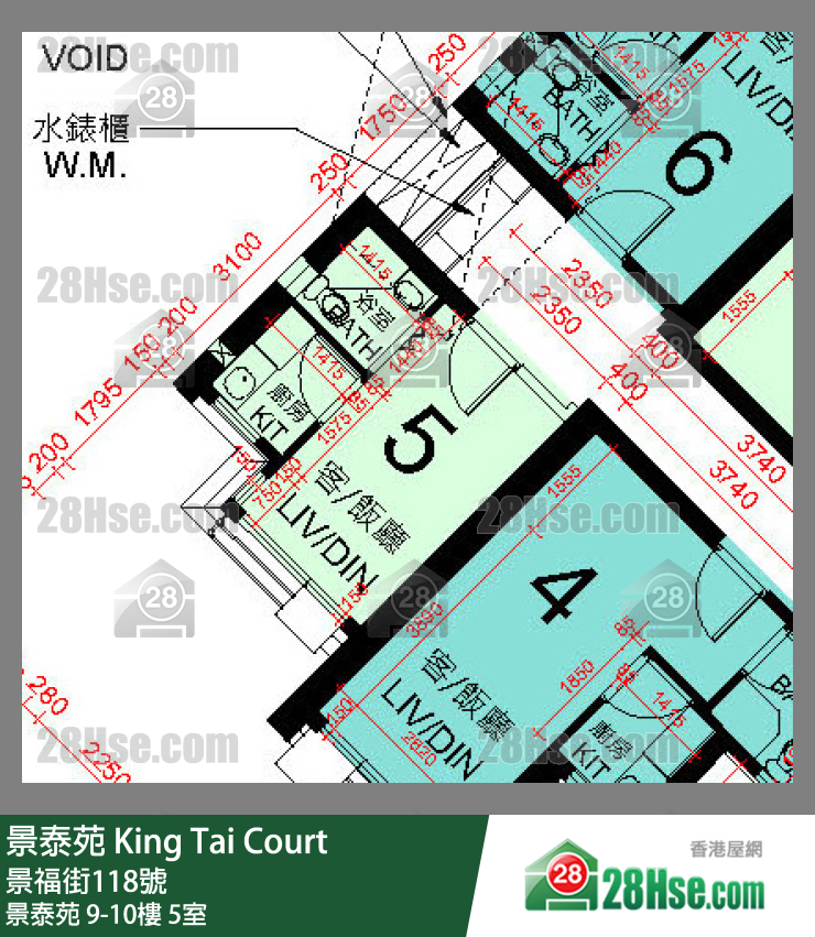 景泰苑 景泰苑10樓 5室 平面圖