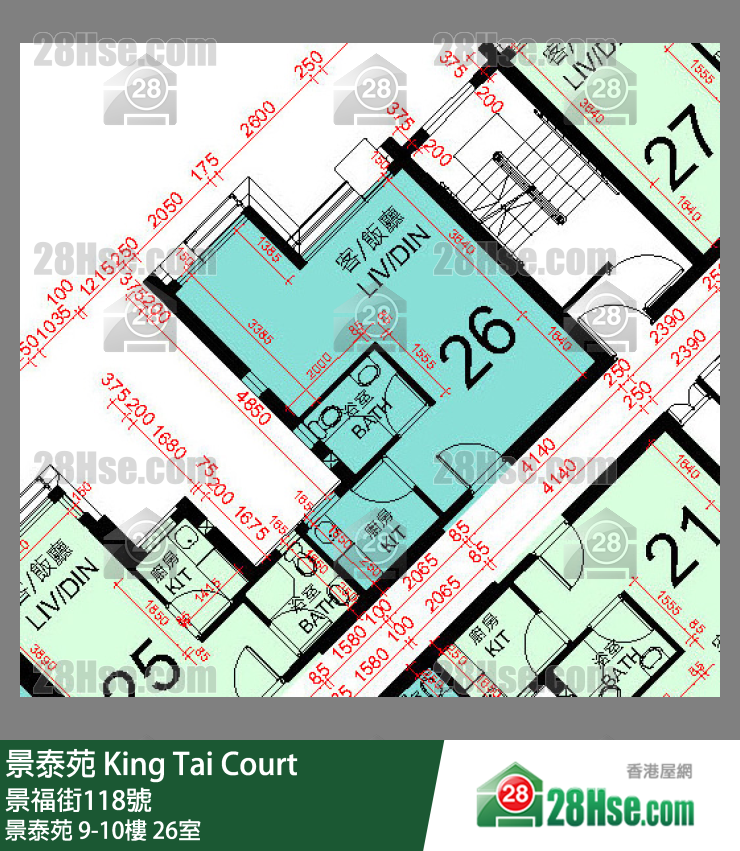 景泰苑 景泰苑10樓 26室 平面圖