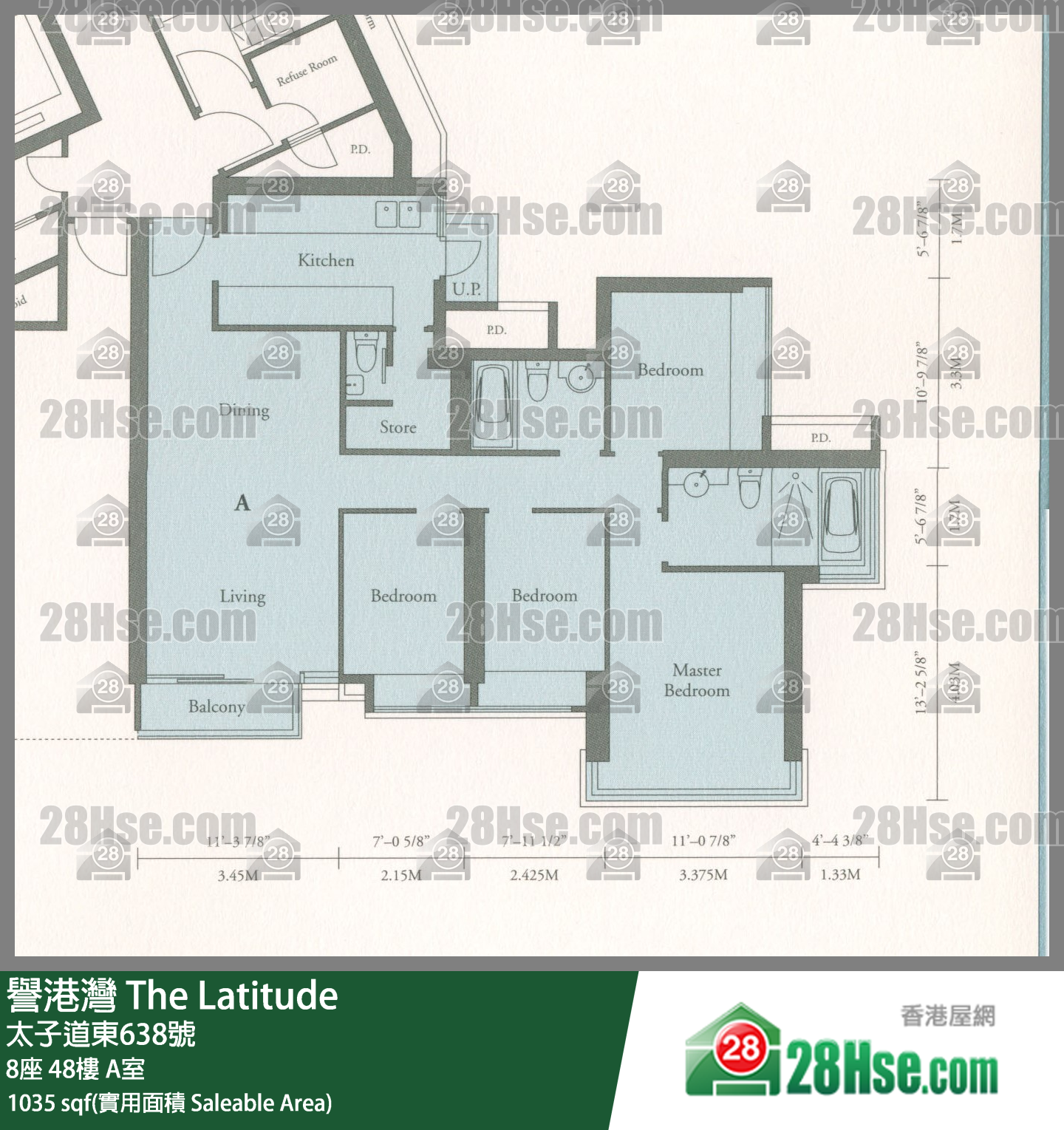 誉港湾 8座48楼 A室 平面图