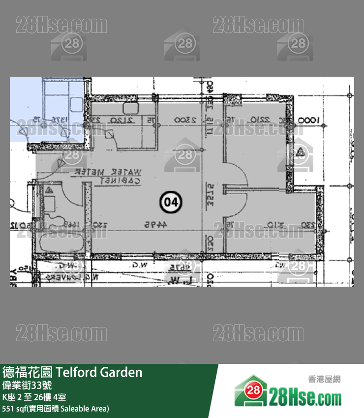 德福花園 K座2樓 4室 平面圖