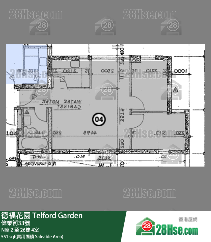 德福花園 N座8樓 4室 平面圖