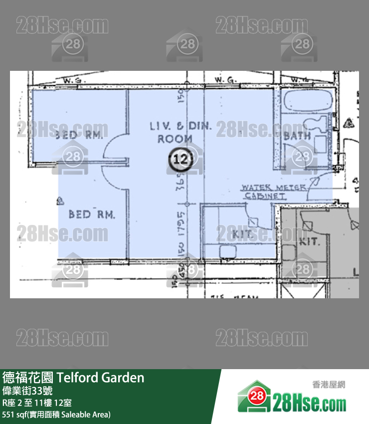 德福花園 R座 6樓 12室 平面圖